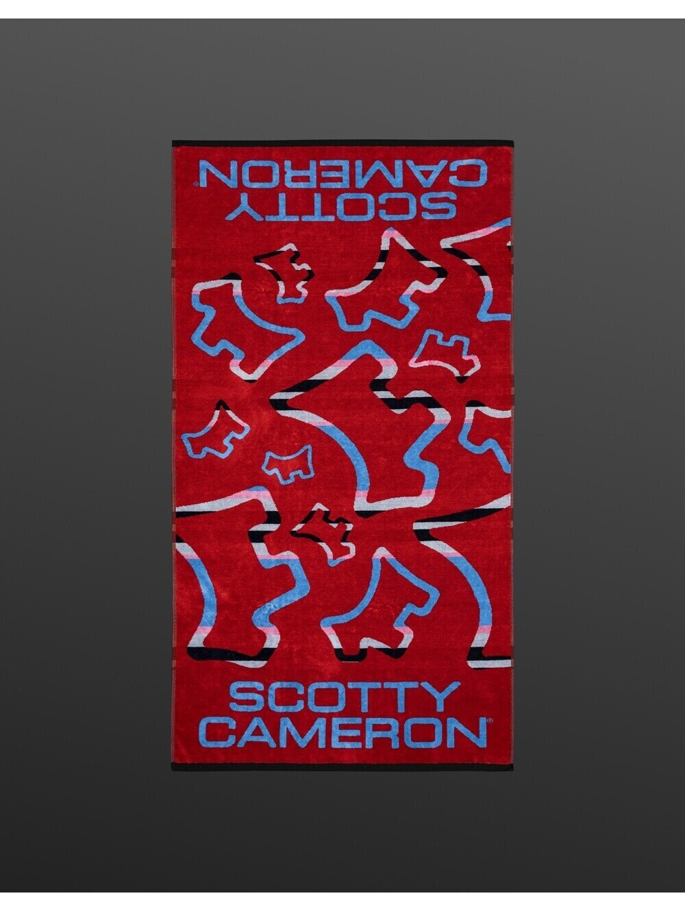 Scotty Cameron Dancing Dogs Beach Towel Red (30" W x 60"L)